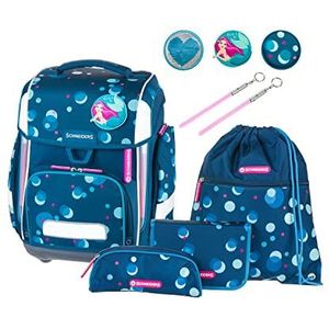 Schneiders Ergolite Polkadot 78392-064 9-delige set met schooltas, etui, sporttas, 3 klittenbandmotieven en 2 lichtstaven