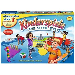Ravensburger 21441 - Kinderspellen uit de hele wereld - Speelcollectie voor kinderen, 24 minigames voor 2 tot 4 spelers vanaf 4-7 jaar: Ontdek vreemde landen en culturen