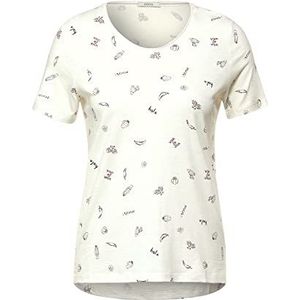 Cecil Bedrukt dames T-shirt, Vanilla White