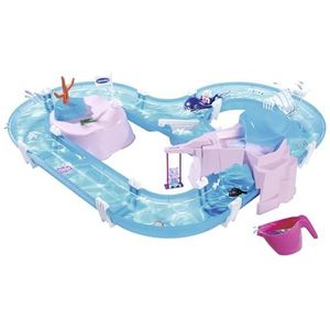 AquaPlay Zeemeermin watercircuit - waterspel voor buiten met trein, boot en 2 figuren in de vorm van een zeemeermin, waterspeelgoed voor kinderen vanaf 3 jaar, 108 x 90 x 18 cm