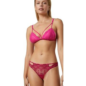 Koton String slip met kant voor dames, Fuchsia (300)