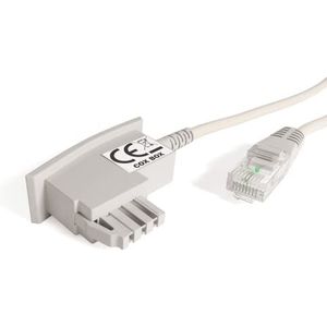 COXBOX Fritzbox, Speedport, Easybox DSL-kabel, TAE RJ45-kabel, wit, Wi-Fi routerkabel VDSL ADSL met galvanische handtekening voor effectieve bescherming tegen storingen