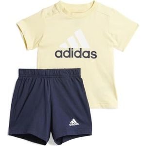 adidas Kids Essentials T-shirt en shorts van biologisch katoen voor baby's, geel en wit, 3-6 maanden, geel/wit (almost geel/wit), 3-6 maanden