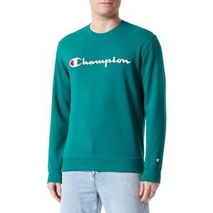 Champion Legacy Icons-Heavy Spring Terry Crewneck Sweatshirt voor heren, Bos Groen