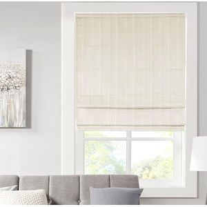 Madison Park Galen Draadloos vouwgordijn - Verduisteringspaneel van verduisterende en warmte-isolerende stof voor slaapkamer, woonkamer, decoratie, 88,9 x 162,6 cm, ivoorkleurig