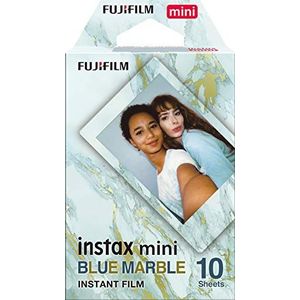 instax 10 stuks mini-instant films, blauwe marmeren rand, compatibel met alle instax Mini-camera's en printers
