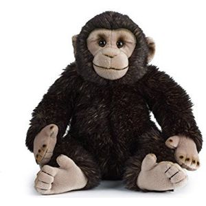 Pluche bruine chimpansee aap knuffel 30 cm - Apen/aapje bosdieren knuffeldieren - Speelgoed voor kinderen