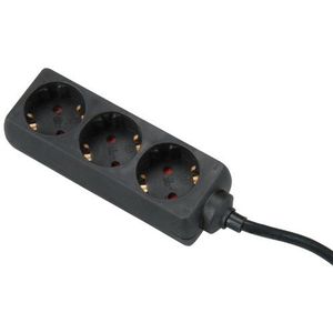 Unitec 44533 Stekkerdoos 3-voudig, 5 m, H05 vV-F 3G1,5 mm², zwart