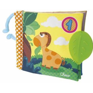 Chicco 123 Babyboek, Sensorisch Baby Speelgoedboek met Hangende Bijtspeeltjes, Kinderboek van Zacht Stof met veel Activiteiten - Baby en Peuter- Speelgoed voor Kinderen van 3 Maanden - 2 Jaar