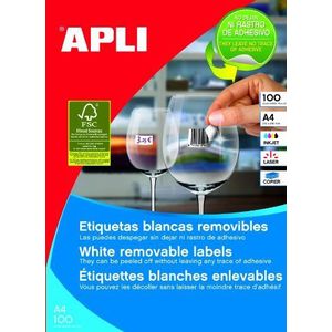 APLI 3057 witte verwijderbare etiketten 97,0 x 42,4 mm 100 vellen