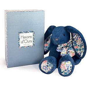 Histoire d'Ours - Pluche konijn - knuffelvrienden - geschenkdoos - blauw - 25 cm - zacht en schattig - cadeau-idee voor geboorte en verjaardag meisje en jongen - HO3120