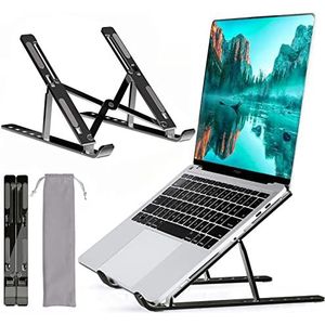 TOKINGO Verstelbare laptopstandaard van aluminium voor gaming, compatibel met MacBook AirPro, iPad AirPro, HP, ThinkPad, Plus laptops van 10-15,6 inch (zwart)