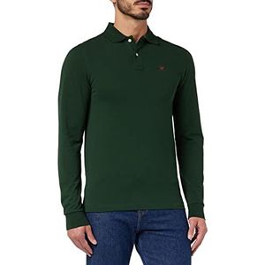 Hackett London Logo Slim Fit Ls Poloshirt voor heren, Donkergroen