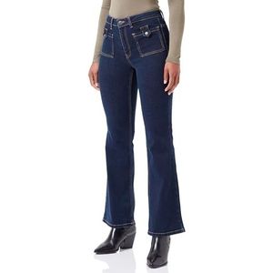 ONLY Onlpaola Hw Flared Pocket Dnm Ext Jeans voor dames, Donkerblauw denim