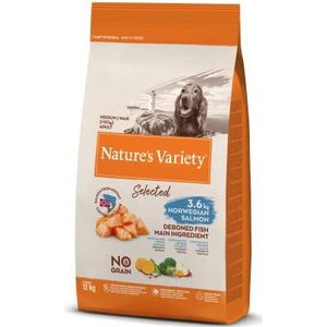 Nature's Variety Selected - Droogvoer voor volwassen honden met Noorse zalm zonder randen, 12 kg