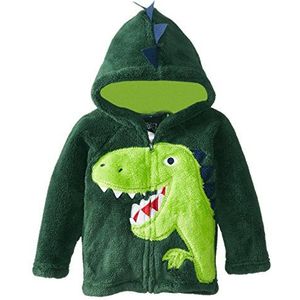 KKia Kinderjas voor jongens met capuchon, fleece, jas, dinosauruskostuum, voor groen, 1 2 3 4 5 6 jaar, groen 2-3 jaar, Groen