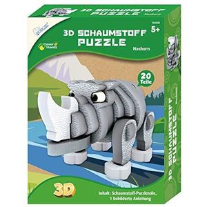 Mammut 156008 - 3D Knutselset, neushoorn, neushoorn, puzzel met safaridieren, schuimstofdierpuzzel, complete set met puzzelstukjes en handleiding (mogelijk niet beschikbaar in het Nederlands), creatieve puzzelset voor kinderen vanaf 5 jaar