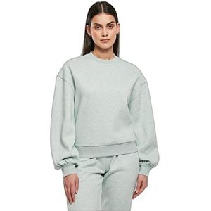 Urban Classics Dames Sweatshirt Oversized Color Melange Ronde Hals Sweatshirt Oversized Optiek 2 Kleuren XS-5XL, salvia melange