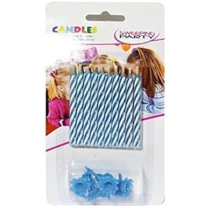 SWEEPING PARTY - Magische verjaardagskaarsen - nooit uit - 10 stuks, blauw, MVT413