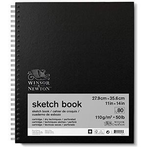 Winsor & Newton, Papier, schetsboek, spiraalbinding, 110 g, 27,9 x 35,6 cm, 80 F, 6 cm