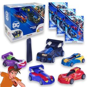 Sbabam Funny Box DC Tornado Cars, blaasmachines voor kinderen met DC-figuren, 3-delige set, kiosk kinderspelletjes, Batman, Joker, Superman en andere ideaal als cadeau voor