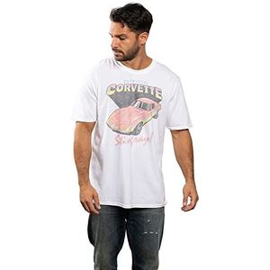 CORVETTE Stingray heren T-shirt, wit, 8, Wit.