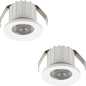 SIGMALED LIGHTING - Mini LED inbouwspot - 3W - dimbaar - Koud wit licht 6000K - 300 lumen - Energieklasse A++ - RONDE kleine led downlight - directe aansluiting 220V / 230V AC - 2 stuks (1 doos à 2 stuks)