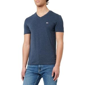 Tommy Jeans TJM XSLIM Jaspis V hals TEE EXT DM0DM20364 S/S T-shirt, blauw (Dark Night Navy Heather), S, blauw (Dark Night Navy Heather), S, Blauw (Dark Night Navy Heather)