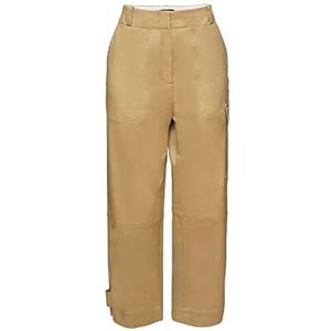 ESPRIT Collection Pantalon cropped look cargo, Kaki beige, 40