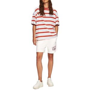 LTB Jeans T-shirt pour femme fabriqué en coton rouge surdimensionné - Taille XL, rouge, XL