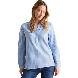 Cecil B345319 Oxford gestreepte damesblouse, Cool lichtblauw