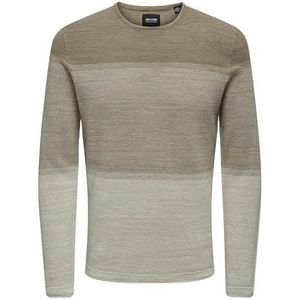 ONLY & SONS Onspanter Reg 12 Struc Crew Knit Noos voor heren, Chinchilla 1