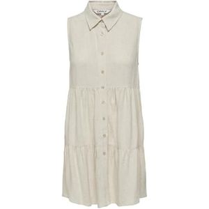 ONLY Onlsiesta S/L Linen Bl Jurk Pnt Blousejurk Dames, Lichtbeige