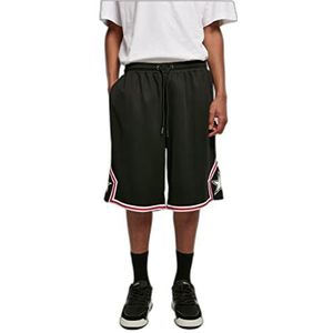 STARTER BLACK LABEL Heren mesh shorts met sterrenprint en tweekleurige zoom, elastische tailleband met trekkoord, in de maten S tot XXL, zwart.
