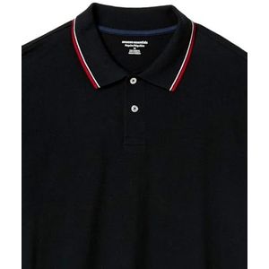 Amazon Essentials Poloshirt van katoenen piqué voor heren (verkrijgbaar in grote maten), zwart/rood, maat XXL
