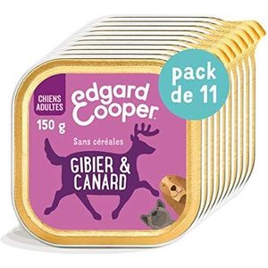 Edgard & Cooper Patée Box voor volwassen honden, zonder granen, voedsel, gezonde voeding, smakelijk en uitgebalanceerd, hoogwaardig proteïne (wild/eend, 150 g x 11)