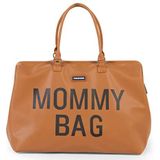 CHILDHOME, Mommy Bag, luiertas, moederschap, reistas, grote capaciteit, aankleedmat, verstelbare schouderriem, vakken, geïsoleerde tas, koffer, kunstleer, bruin