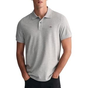 GANT Reg Shield Ss Piqué Poloshirt voor heren, Grijs gemengd