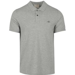 GANT Reg Shield Ss Piqué Poloshirt voor heren, Grijs gemengd