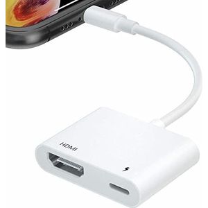 Digitale Lightning-AV-adapter, [Apple MFI-gecertificeerd] Lightning naar HDMI-adapter voor iPhone iPad naar monitor HDTV-projector, HDMI-kabelaansluiting compatibel met iPhone 14/13/12/11/SE/X