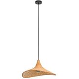 EGLO Haxey Hanglamp, kroonluchter voor woonkamer en eetkamer, plafondlamp in boho-design, natuurlijk bamboehout, fitting E27