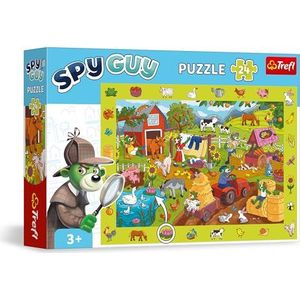 Trefl - Puzzle d’observation Spy Guy : Ferme - 24 Pièces - Trouvez tous les Objets du Cadre, Puzzle Coloré Plein de Détails, Développement de Perspicacité pour les Enfants à partir de 3 ans