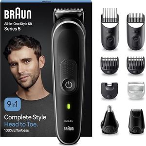 Braun Tondeuse Tout-En-Un Series 5 MGK5410, 9-En-1, Kit Pour Barbe, Cheveux & Bien Plus