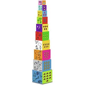 Bumba stapelblokken - 10 blokken in karton - totale hoogte 100 cm