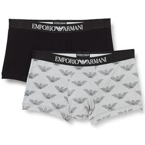 Emporio Armani Emporio Armani Set van 2 klassieke boxershorts voor heren, Print adelaar/zwart