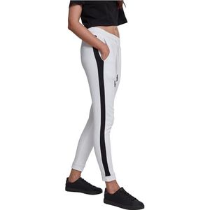 Urban Classics Interlock joggingbroek voor dames, wit (wit/zwart 01248)
