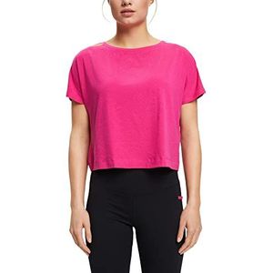 ESPRIT Rcs Ts Crop Yogashirt voor dames, Fuchsia roze