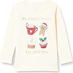 Name It Nmfreindur Ls Top Box shirt met lange mouwen baby meisjes, botercrème, 86, Botercrème