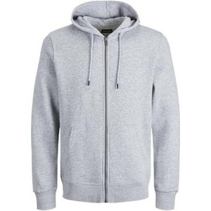 JACK & JONES Jjebradley Sweatshirt met ritssluiting Hood Noos Pls sweatjack voor heren, Lichtgrijze mix