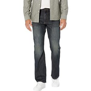 Wrangler Relaxed Fit Boot Cut Jean Holgado Heren, Elastisch, blauw/zwart.